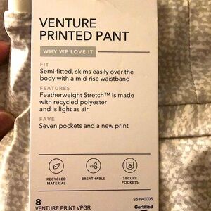 ATHLETA Venture Printed Pant - Size 8